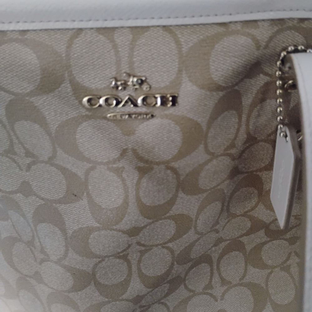 Coach Beige Signature Tote Bag